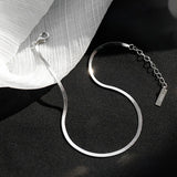 925 Silver Snake Bone Anklet for Women Foot Jewelry
