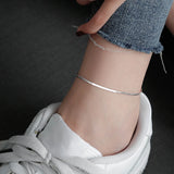 925 Silver Snake Bone Anklet for Women Foot Jewelry
