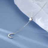 925 Sterling Silver Star And Moon Pendant Necklace For Women
