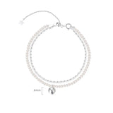 925 Sterling Silver Star Love Heart Pendant Pearl Bracelet
