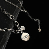 925 Silver Star Smiley Pendant Necklace Personality Retro Jewelry