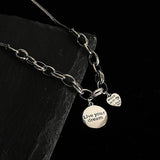 925 Silver Star Smiley Pendant Necklace Personality Retro Jewelry