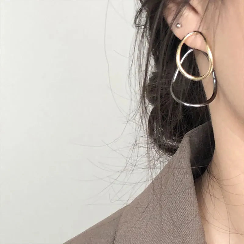 925 Silver Stud Earrings Vintage Irregular Geometric Party Jewelry