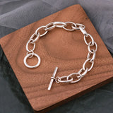 925 Sterling Silver Thick Chain Bracelet TO Buckle Thai Silver Bracelet