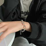 925 Silver Thick Chain Bracelets Geometric Jewelry Gift