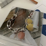 925 Silver Thick Chain Bracelets Geometric Jewelry Gift