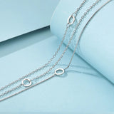 925 Silver 3-Layer Chain Circle Bracelet Women Gift Wedding Accessory