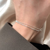 925 Silver Three-layer Beaded Bracelet Women Gift Jewelry