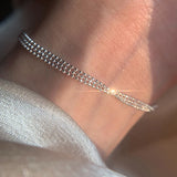 925 Silver Three-layer Beaded Bracelet Women Gift Jewelry