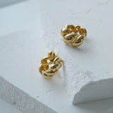 925 Silver Twist Hollow Earrings Women Ins Ear Stud Party Jewelry