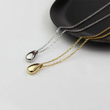 925 Silver Water Drop Pendant Necklace Women Jewelry
