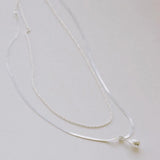 925 Silver Water Drop Chain Necklace for Women Choker Jewelry