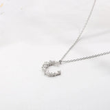 925 Silver Zircon Moon Necklace Women Jewelry Gift