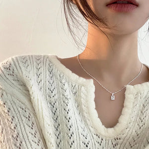 925 Silver Zircon Necklace for Women Girl Geometry Jewelry Gift