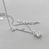 925 Silver Zircon Necklace for Women Girl Geometry Jewelry Gift
