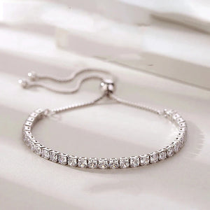 Adjustabl 925 Silver Bracelet Zircon Bride Jewelry