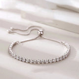 Adjustabl 925 Silver Bracelet Zircon Bride Jewelry