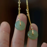 Elbow Bead Chain Hetian Jade Necklace Fresh Temperament Ins