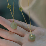 Elbow Bead Chain Hetian Jade Necklace Fresh Temperament Ins