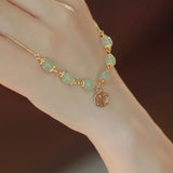 Hetian Jade Bracelet Lucky Character Beading Jewelry Gift