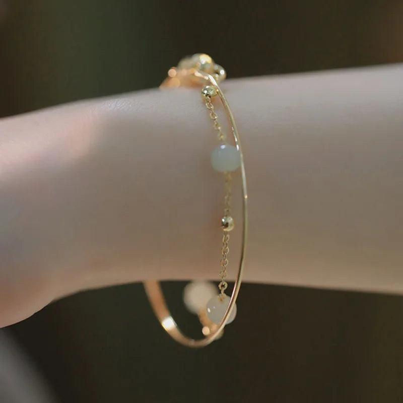 Hotan Jade Bracelet Double Layer Blessing Jewelry Year Gift