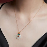 Hetian Jade Necklace Retro Collarbone Chain
