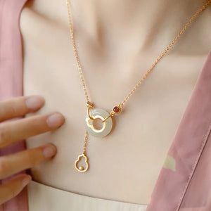 Hetian Jade Necklace Retro Collarbone Chain