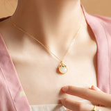 Hetian Jade Necklace Retro Collarbone Chain
