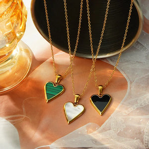 Love Necklace Female Enamel Pendant Light Retro Clavicle Chain Jewelry Gift