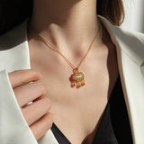 Net Celebrity Auspicious Cloud Longevity Lock Necklace Female Clavicle Chain