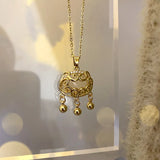 Net Celebrity Auspicious Cloud Longevity Lock Necklace Female Clavicle Chain