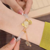 Rabbit Adjustable Bracelet Hotan Jade Sweet Jewelry Birthday Gift