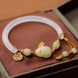Rabbit Adjustable Bracelet Hotan Jade Sweet Jewelry Birthday Gift