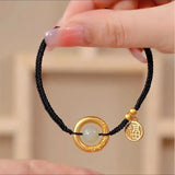 Red String Hetian Jade Bracelets for Women Donut&Ball Jewelry