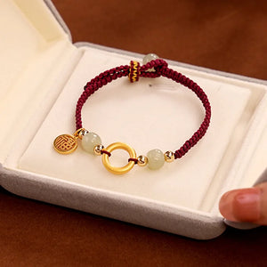 Red String Hetian Jade Bracelets for Women Frosted Jewelry