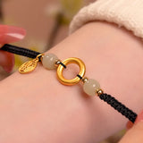 Red String Hetian Jade Bracelets for Women Frosted Jewelry