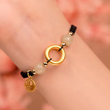 Red String Hetian Jade Bracelets for Women Frosted Jewelry