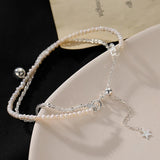 S925 Silver Gypsophila Pearl Double Bracelet Wedding Gift