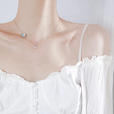 925 Silver Moonstone Unicorn Necklace Women's Clavicle Chain Gift