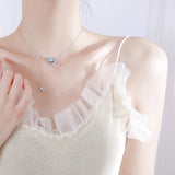 925 Silver Moonstone Unicorn Necklace Women's Clavicle Chain Gift