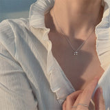S925 Silver Pearl Cherry Women Light Necklace