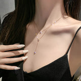 S925 Sterling Silver Double Necklace Female Clavicle Chain Niche Sense Necklace