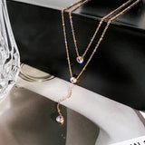 S925 Sterling Silver Double Necklace Female Clavicle Chain Niche Sense Necklace
