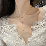 S925 Sterling Silver Double Necklace Female Clavicle Chain Niche Sense Necklace