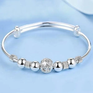 Silver Anxious Bracelet for Women Girl Birthday Gift Hollow Out Ball Adjustable