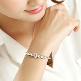 Silver Anxious Bracelet for Women Girl Birthday Gift Hollow Out Ball Adjustable