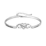 Silver Love Heart Bracelet Zircon Infinite Letter Eternal Love Jewelry Gift