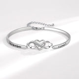 Silver Love Heart Bracelet Zircon Infinite Letter Eternal Love Jewelry Gift