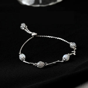 Silver Moonstone Bracelet for Women Irregular Jewelry Gift