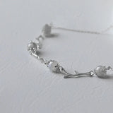 Silver Moonstone Bracelet for Women Irregular Jewelry Gift